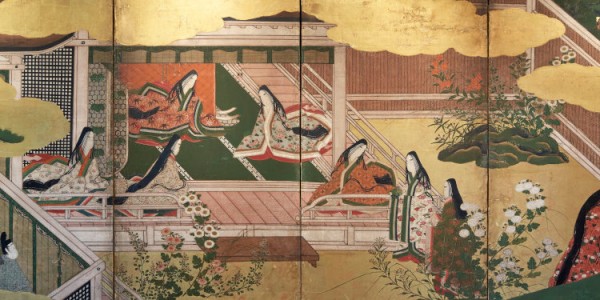 Paravent à six volets, illustration du Genji Monogatari, époque Momoyama, fin 16e-début 17e siècle, collection particulière © Marc Boyadjian