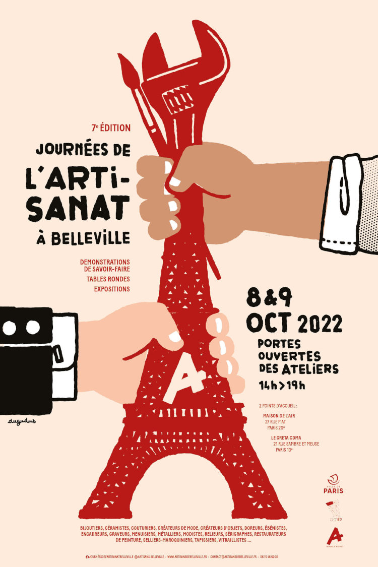 Affiche - Ouverture des ateliers d'artisans de Belleville 2022