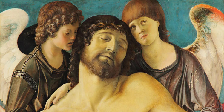 Giovanni Bellini, Christ mort soutenu par deux anges, vers 1475, détrempe sur panneau © Staatliche Museen zu Berlin, Gemäldegalerie / Christoph Schmidt - CC BY-NC-SA 4.0