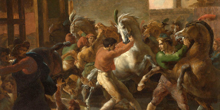 Théodore Géricault, la course des chauvaux libres sur le Corso à Rome, 1817, MBA Lille	