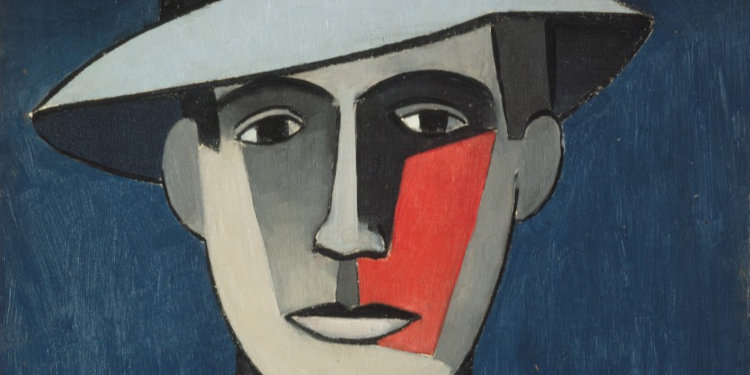 Jean Hélion, L’homme à la joue rouge, 1943, Huile sur toile, 65 x 49,5 cm, Collection particulière Claudine Hélion–Altmann, Paris © ADAGP, Paris, 2024