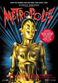 Affiche du film Metropolis, réalisation Fritz Lange, restauré par Giorgio Moroder