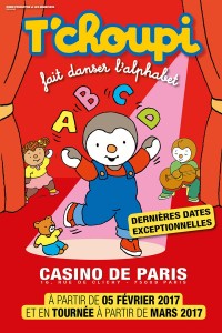 T'choupi fait danser l'alphabet au Casino de Paris