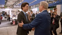 Justin Trudeau, Premier ministre du Canada et Al Gore à la Conférence sur le climat de l'U.N. (Accord de Paris) à Paris