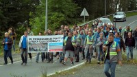 Manifestation des ouvriers de l'usine Sodimatex en 2010 à Crépy-en-Valois