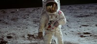 Premiers pas sur la Lune de Buzz Aldrin le 21 juillet 1969 lors de la mission Apollo 11