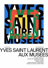 Affiche de l'exposition Yves Saint Laurent aux musées