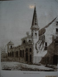 Gravure de l'église à la fin du XVIIIe siècle
