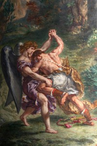 Eugène Delacroix : La Lutte de Jacob avec l'Ange (détail du groupe principal)