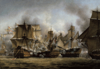 Le Redoutable à Trafalgar, 21 octobre 1805. Louis-Philippe Crépin (1772–1851). 1806. Huile sur toile 