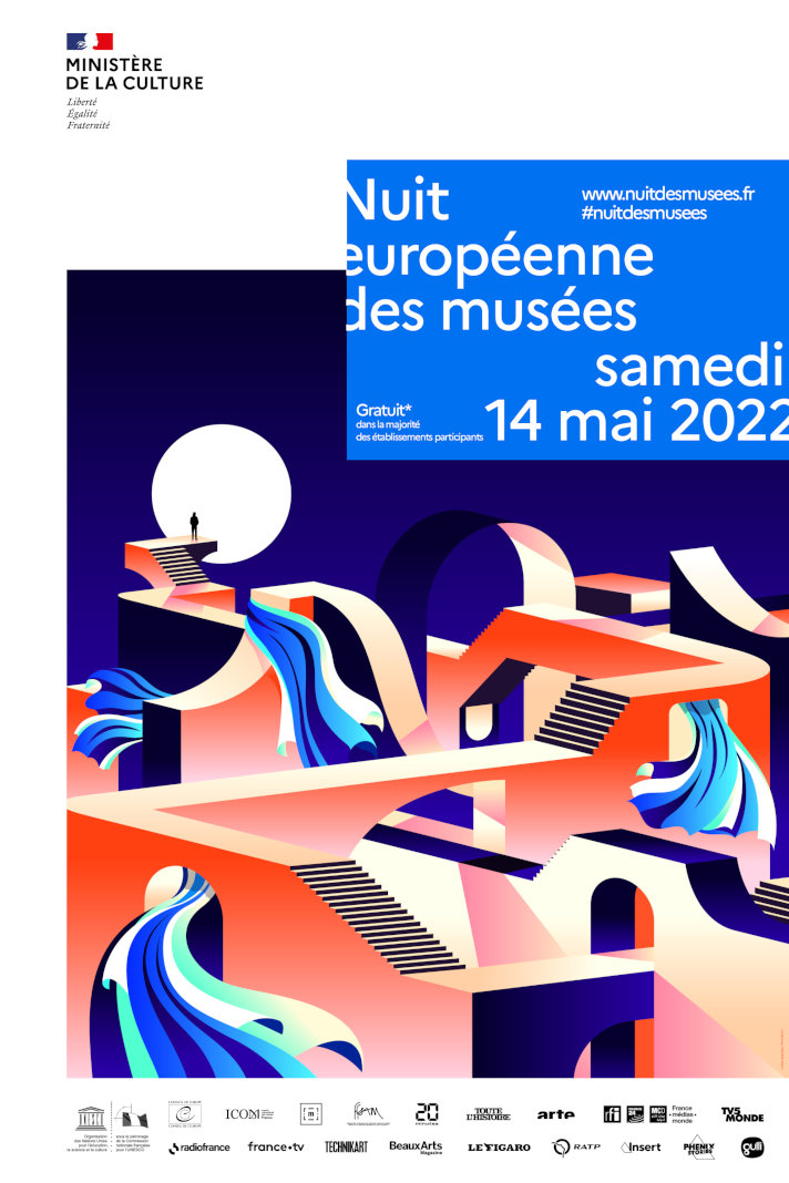 Affiche de la Nuit des Musées 2022 © Minuit Studio