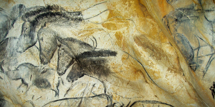 Panneau des chevaux, Salle Hillaire, Grotte Chauvet © J. Clottes - Centre National de la Préhistoire - Ministère de la Culture