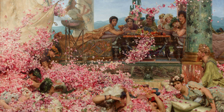 Lawrence Alma-Tadema Les Roses d’Héliogabale, 1888. Huile sur toile, 132,7 x 214,4 cm Mexico, collection Pérez Simón, 10304 © Studio Sébert Photographes