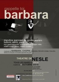 Rappelle-toi Barbara au Théâtre de Nesle