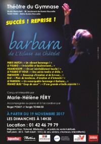 Barbara, de l'Écluse au Châtelet au Théâtre du Gymnase
