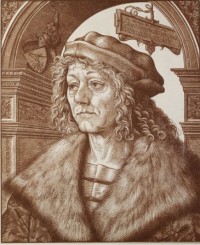 Hans Burgkmair, Portrait d'Hans Baumgartner, gravure en trois bois.