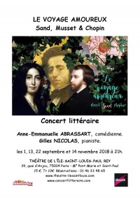 Le Voyage amoureux, Sand, Musset et Chopin au Théâtre de l'Île Saint-Louis