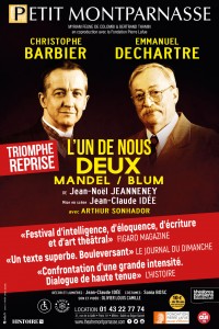 L’Un de nous deux – Mandel / Blum au Théâtre Montparnasse	