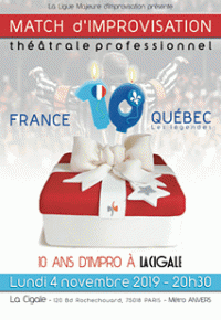 Match d'improvisation : France VS Québec à La Cigale