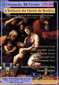 Le Chœur Eolides, Orchestre Les Concerts Gais et solistes en concert