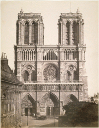 Édouard Baldus, Cathédrale Notre-Dame, façade ouest, 1857 Tirage sur papier salé