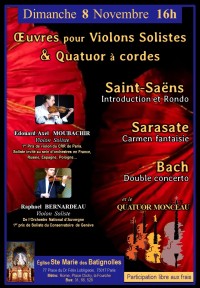Quatuor Monceau, Édouard-Axel Moubachir et Raphaël Bernardeau en concert