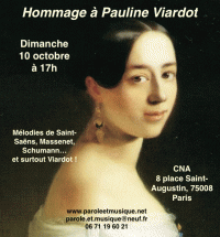 Affiche du concert-hommage à Pauline Viardot au Cercle national des Armées (CNA)
