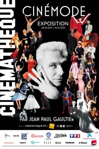 Affiche de l'exposition CinéMode par Jean Paul Gaultier à la Cinémathèque