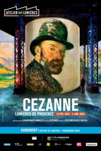 Affiche de l'exposition Cezanne, lumières de Provence à l'Atelier des Lumières