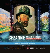 Affiche de l'exposition Cezanne, lumières de Provence à l'Atelier des Lumières