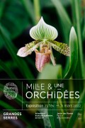 Affiche de l'exposition Mille et une Orchidées 2022 dans les Grandes Serres du Jardin des Plantes