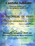 Le Madrigal de Paris et Chœur grégorien de Paris en concert