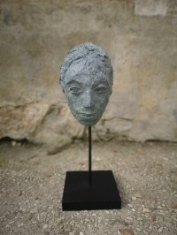 Portrait, masque de bronze, 35x25x28cm, 2021