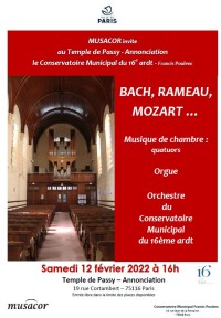 Orgue, quatuor et orchestre du Conservatoire municipal du 16e arrdt en concert