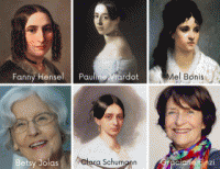 Fanny Hensel, Mel Bonis, Betsy Jolas, Graciane Finzi, Clara Schumann et Pauline Viardot