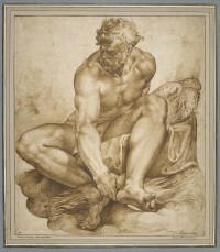 Bartolomeo Passerotti, Jupiter assis sur des nuages, département des Arts graphiques 