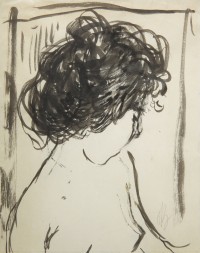 Pierre BONNARD (1867-1947),
Marthe de profil, étude pour Marie,
1898,
Encre de Chine au pinceau,
19,5 x 15 cm