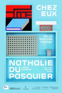 Affiche de l'exposition Nathalie Du Pasquier, Chez eux à la Villa Savoye Le Corbusier
