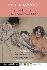 Affiche de l'exposition Victor Prouvé, Le maître de l'art nouveau à Issy au Musée Français de la Carte à Jouer