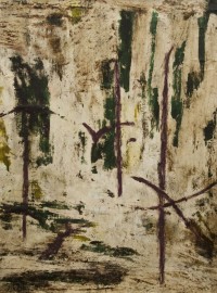 René Laubiès, Sans titre, 1953, huile sur papier marouflé sur Isorel, 67 x 50 cm