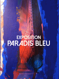 Affiche de l'exposition "Paradis bleu" Chayan KHOÏ à la Galerie Vellutini