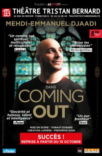 Affiche Mehdi-Emmanuel Djaadi - Coming-out - Théâtre Tristan-Bernard