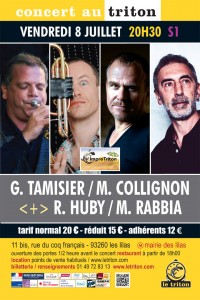 Médéric Collignon, Geoffroy Tamisier, Régis Huby et Michele Rabbia en concert