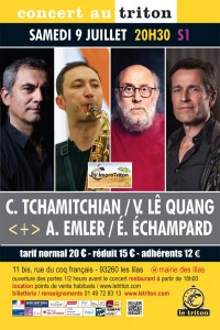 Claude Tchamitchian, Vincent Lê Quang, Andy Emler et Éric Échampard en concert