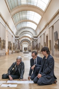 Nemo Flouret, Sébastien Allard et Anne Teresa De Keersmaeker au Louvre