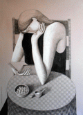Annie KURKDJIAN, Sans titre, « Solitude, Mode d’emploi », 2022, technique mixte sur papier, dimensions : 100 *70 cm