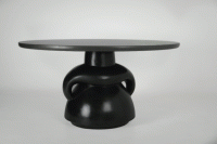 Éric SCHMITT, Table haute Thessaly, socle en bronze et plateau en lave, ø 145 cm, h. 75 cm
