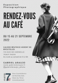 Affiche de l'exposition "Rendez-vous au café" Gabriel ARAUJO à la Mairie du 7e arrondissement