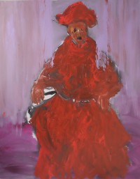 Ciro Rizzo, Le cardinal, technique mixte sur toile, 162 x 130 cm, 2021