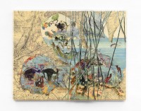 Pietro Ruffo, Anthropocène 2, 2021, Encre, peinture à l’huile et découpes de papier marouflé sur toile,124,5 x 158,5 cm